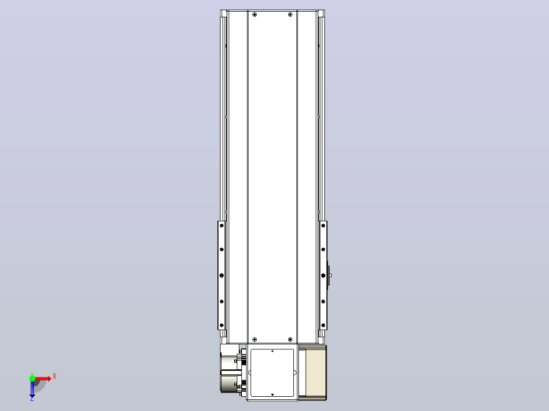皮带直线轴半封闭可选导轨TPA-HNB-220D-176-L300-RP-C-P1K-N3俯视图