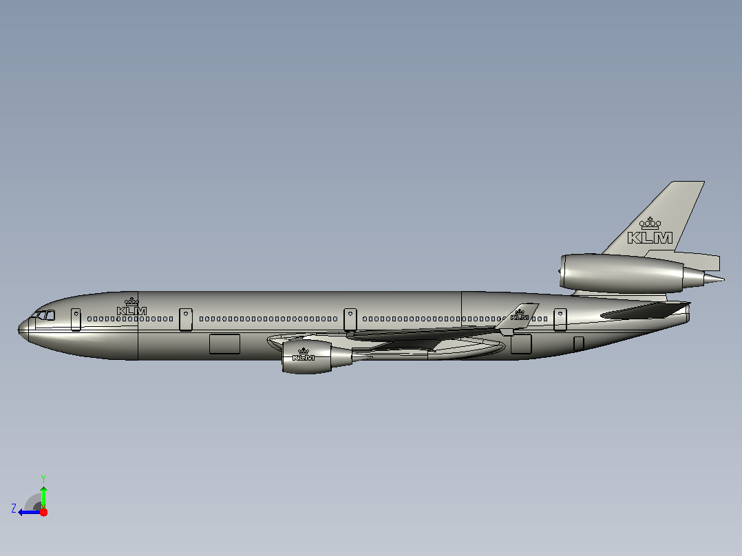 MD-11 客机右视图