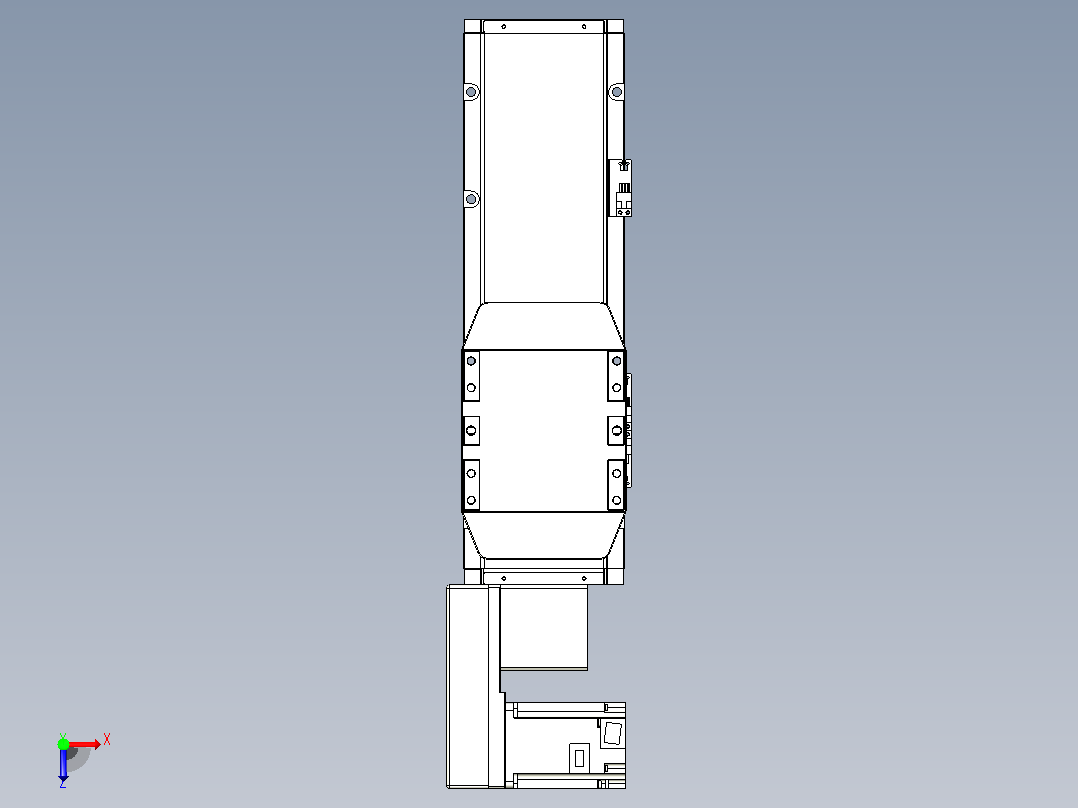 机器人皮带驱动直线轴TPA-GCB-150-P80-L200-QL-M75-N3俯视图