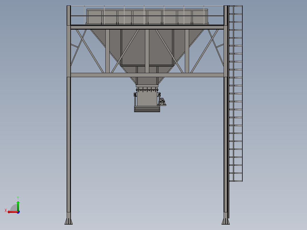 电动推杆料斗后视图