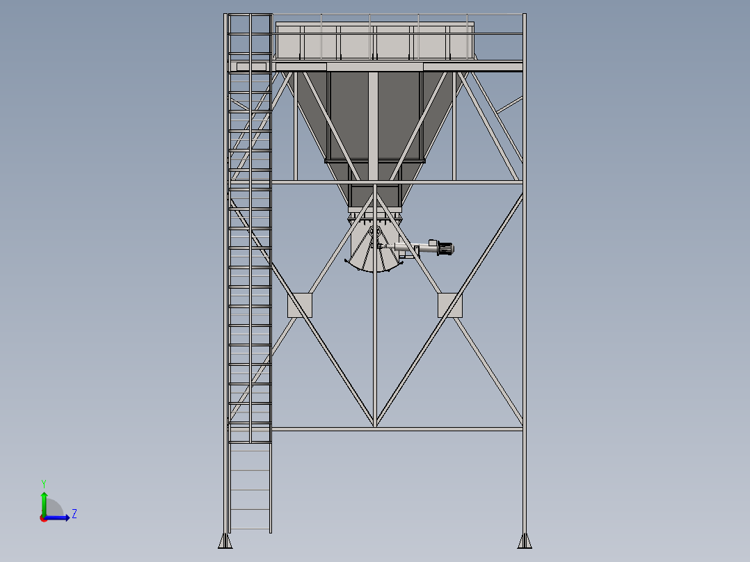 电动推杆料斗左视图