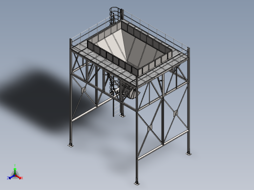 电动推杆料斗正等轴测缩略图
