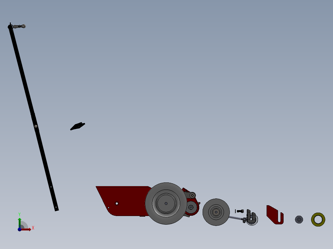 公路喷漆机构结构前视图