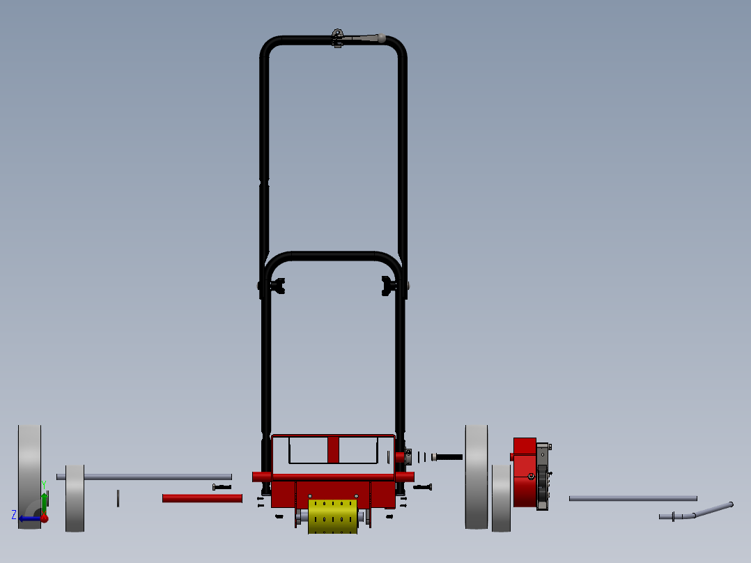 公路喷漆机构结构右视图