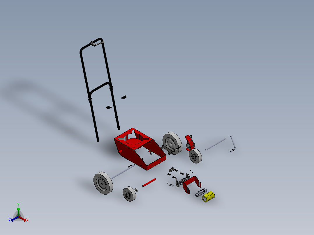 公路喷漆机构结构正等轴测图