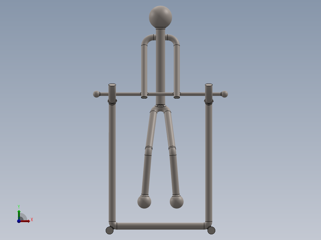 滚动杂技小人玩具模型3D图纸 Solidworks2018 附多种格式前视图