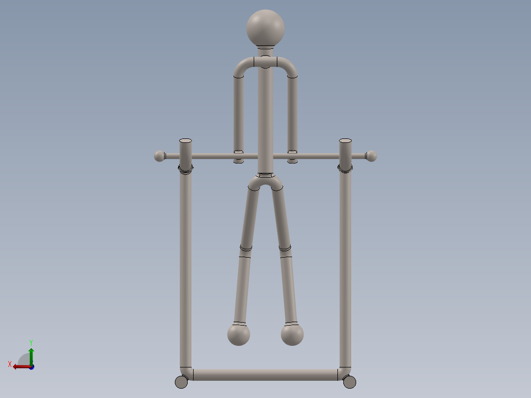 滚动杂技小人玩具模型3D图纸 Solidworks2018 附多种格式后视图