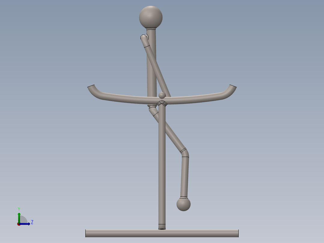 滚动杂技小人玩具模型3D图纸 Solidworks2018 附多种格式左视图