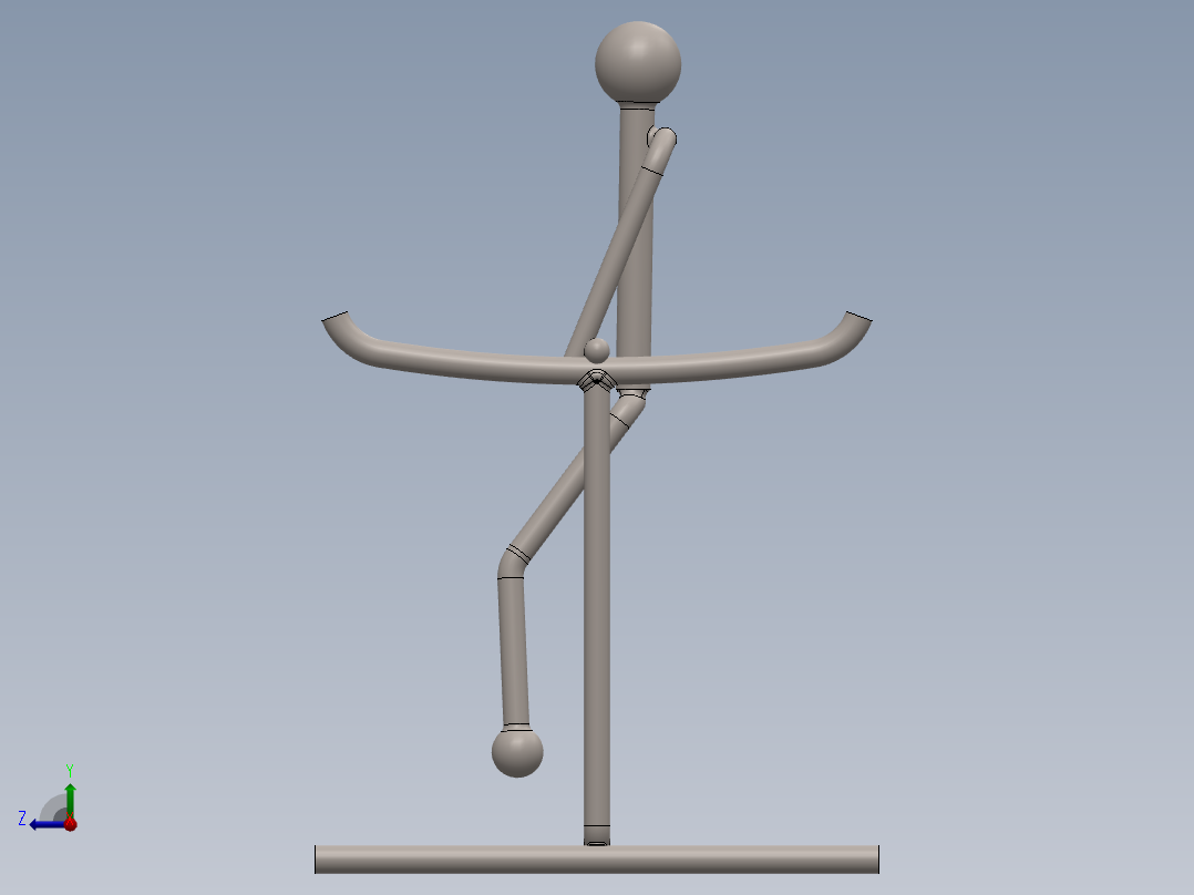 滚动杂技小人玩具模型3D图纸 Solidworks2018 附多种格式右视图