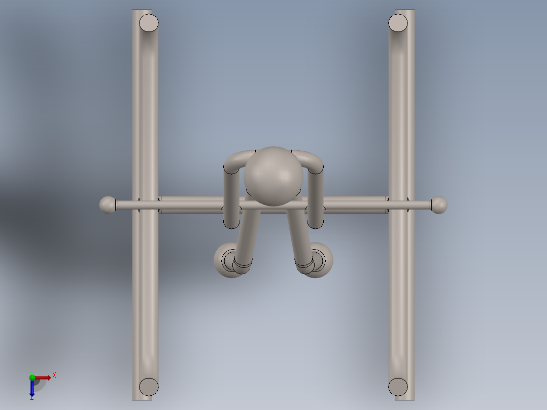 滚动杂技小人玩具模型3D图纸 Solidworks2018 附多种格式俯视图