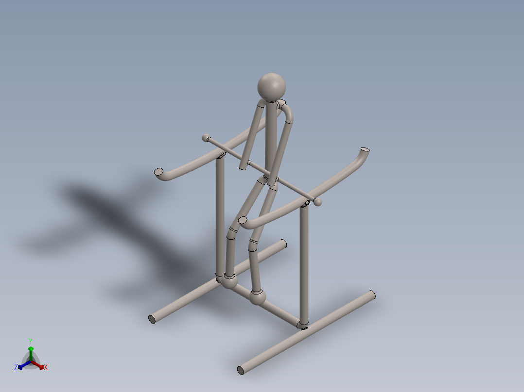 滚动杂技小人玩具模型3D图纸 Solidworks2018 附多种格式正等轴测图