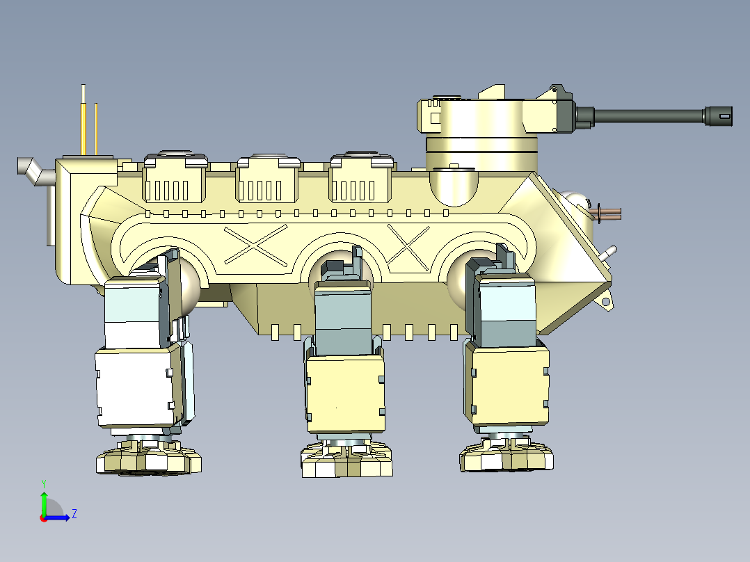 六足爬行坦克玩具左视图