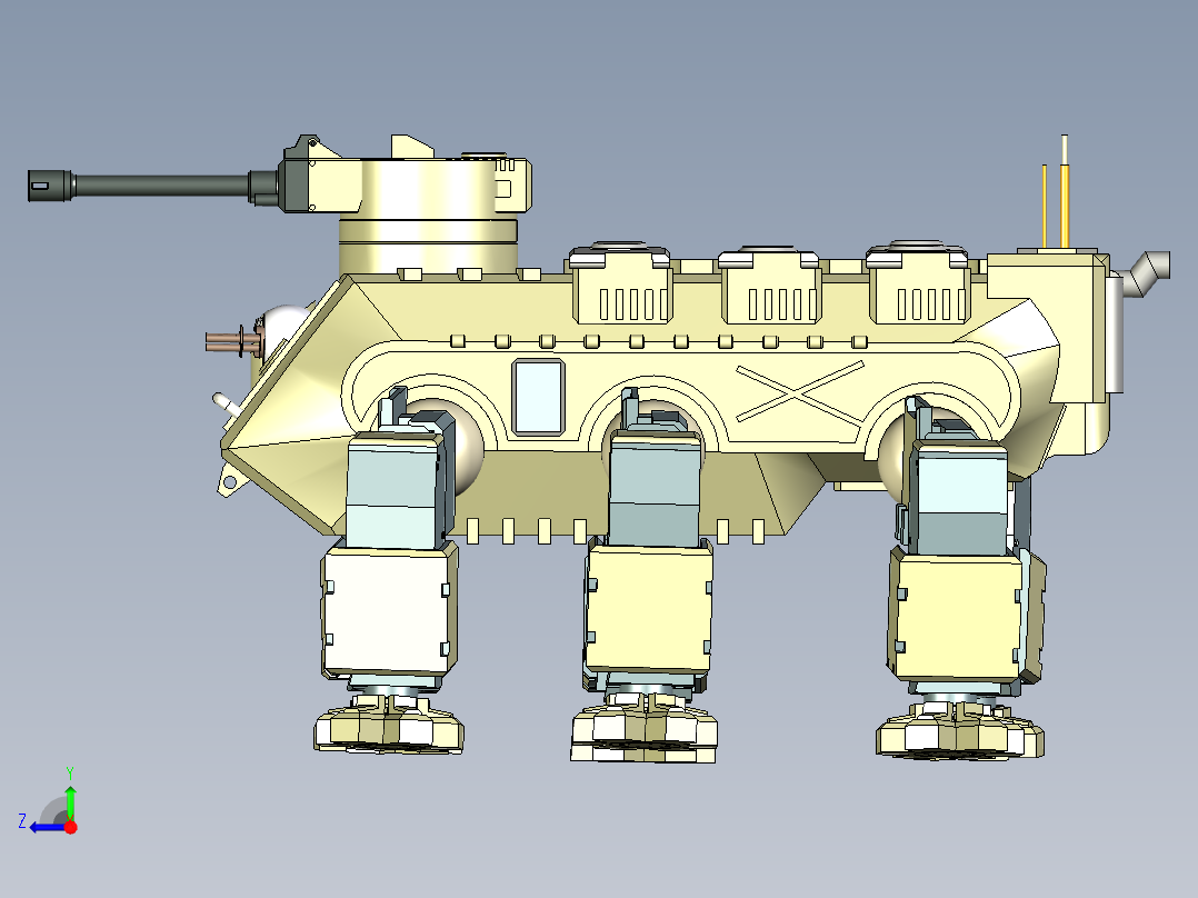 六足爬行坦克玩具右视图