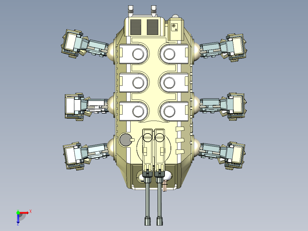 六足爬行坦克玩具俯视图
