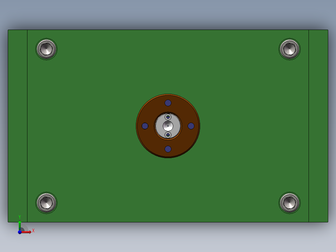 Q033-一种塑料端盖注塑模具设计【三维SolidWorks】前视图