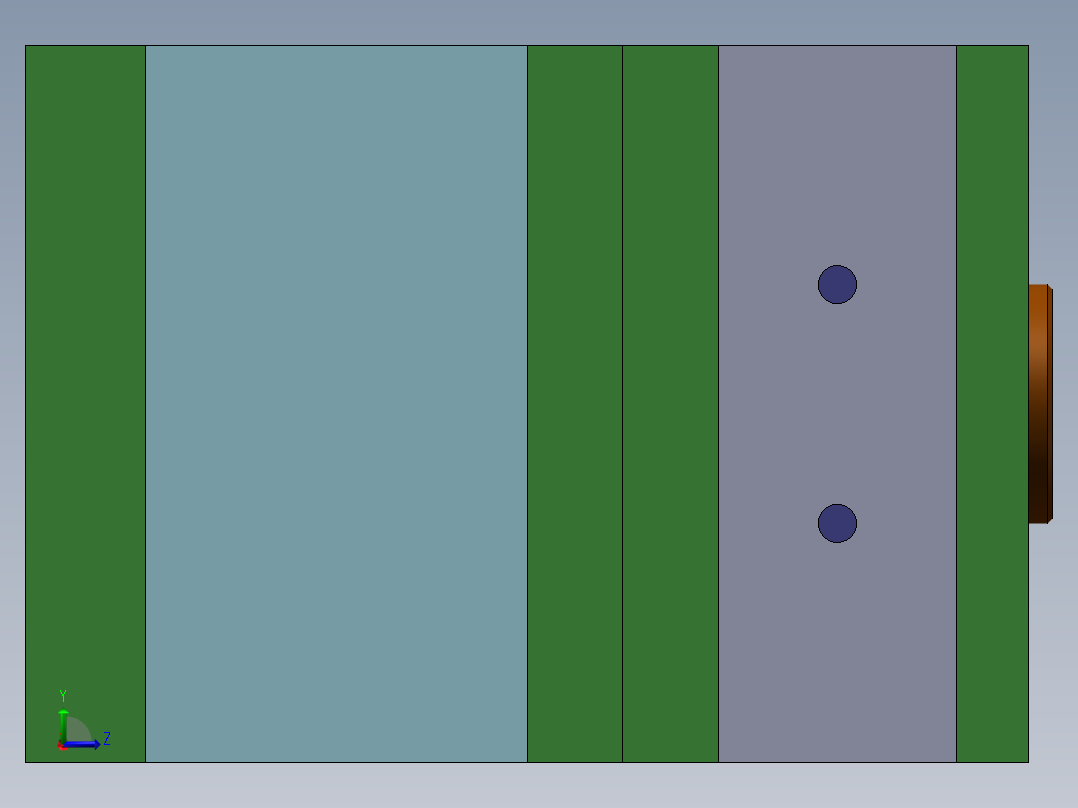 Q033-一种塑料端盖注塑模具设计【三维SolidWorks】左视图