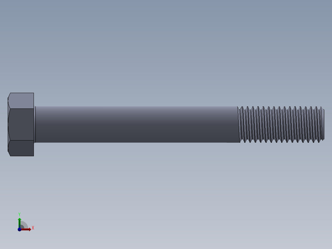 UNC 六角螺栓-Hex Bolt 0.625-11 x 5.SLDPRT前视图