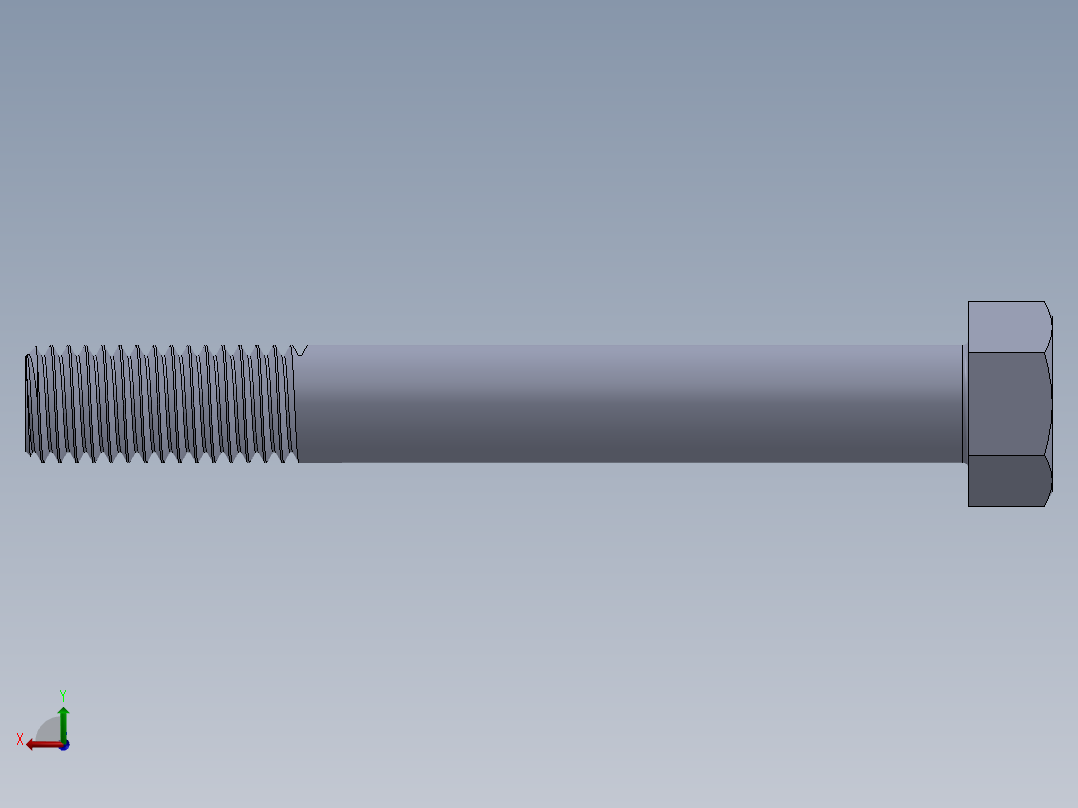 UNC 六角螺栓-Hex Bolt 0.625-11 x 5.SLDPRT后视图