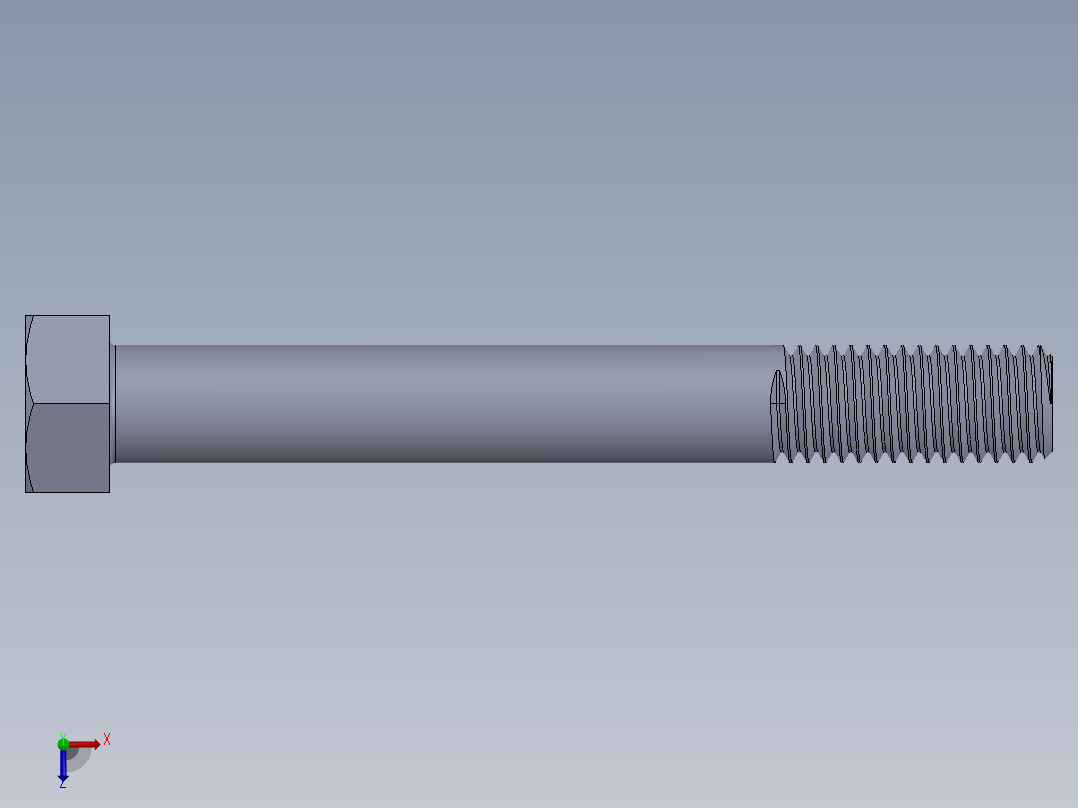 UNC 六角螺栓-Hex Bolt 0.625-11 x 5.SLDPRT俯视图