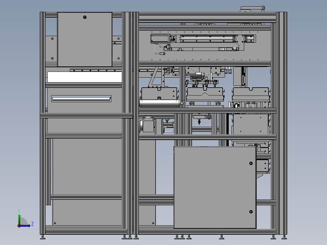 非标自动化抽屉盒组装机左视图