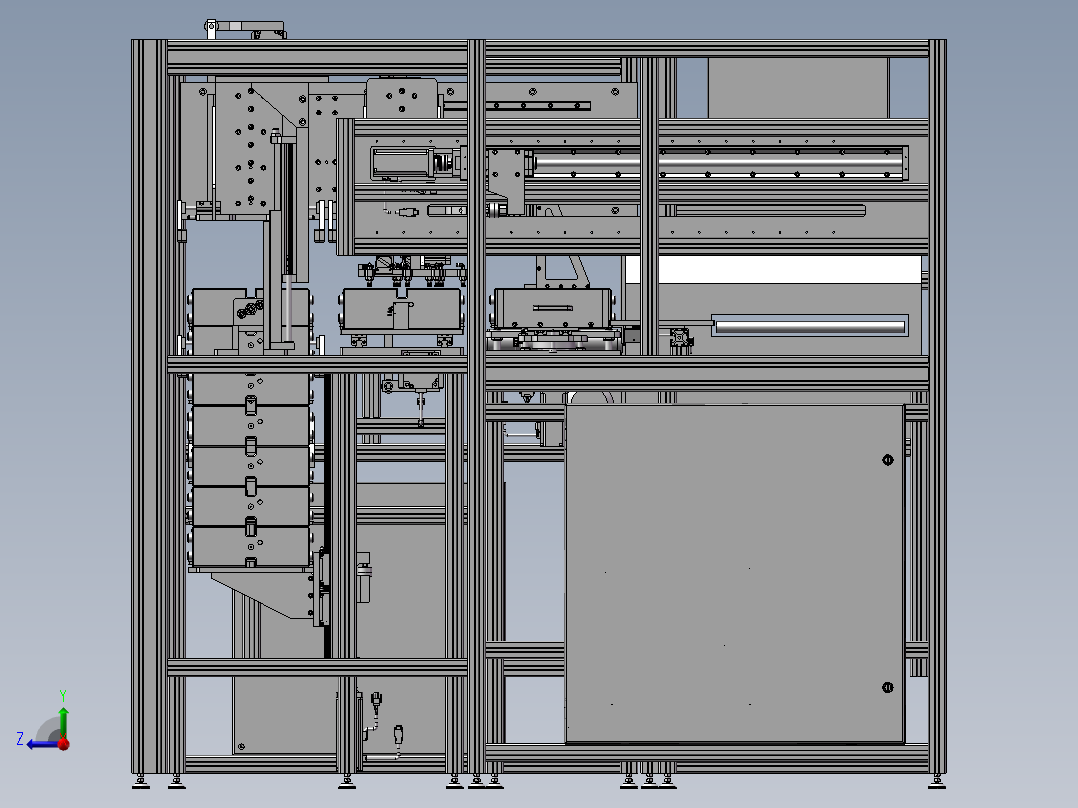 非标自动化抽屉盒组装机右视图