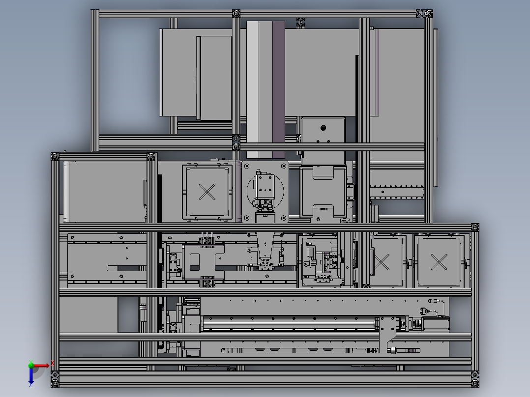 非标自动化抽屉盒组装机俯视图