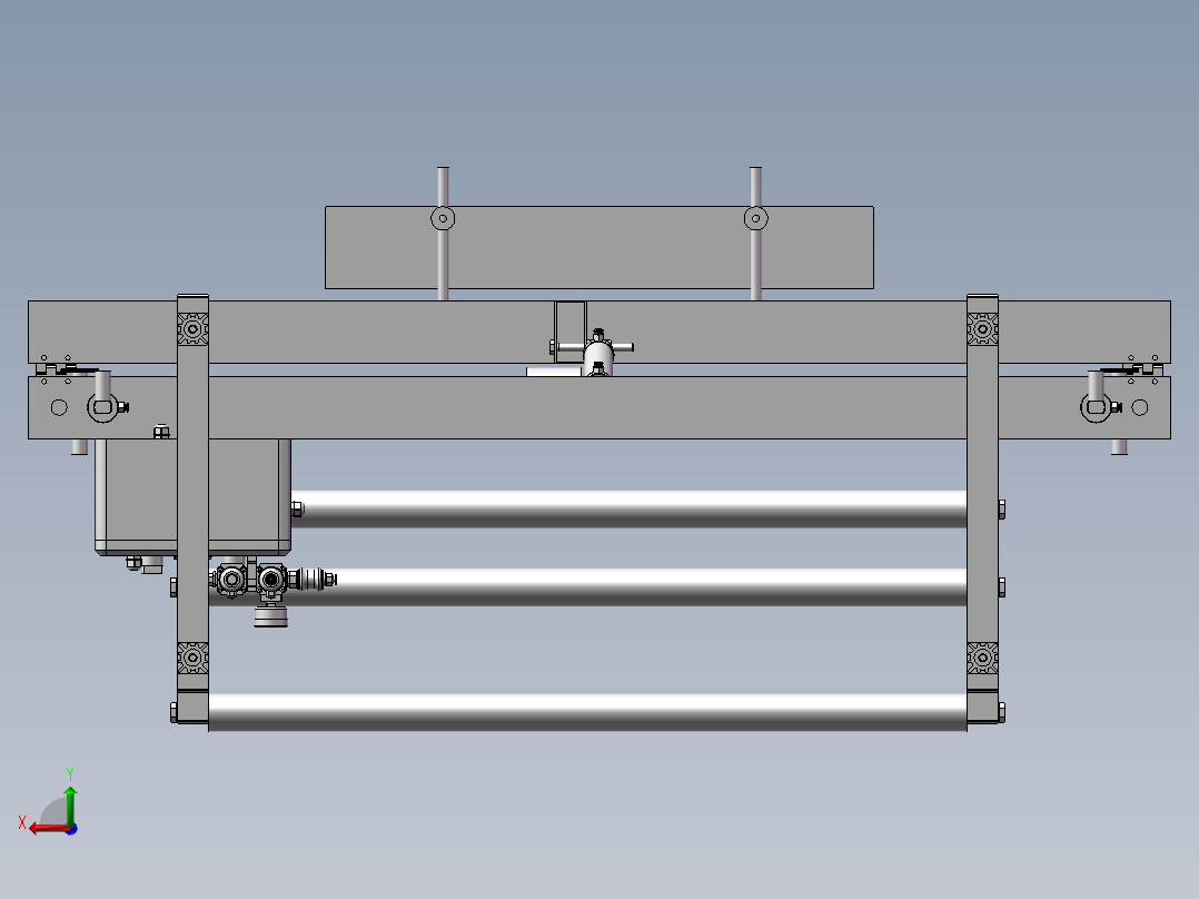 CNC控制玻璃折弯机床后视图