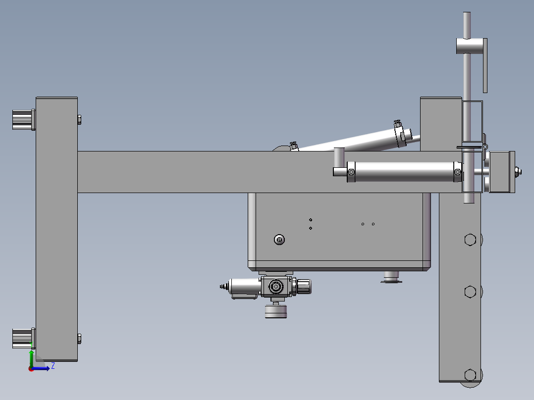 CNC控制玻璃折弯机床左视图