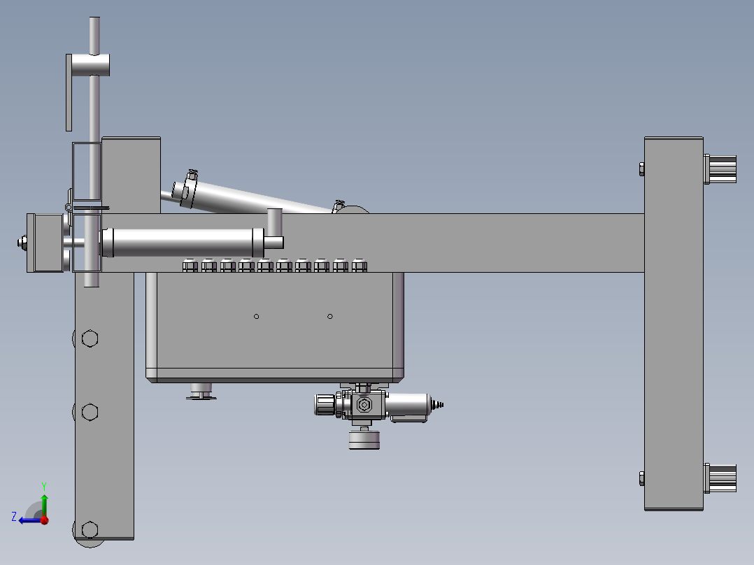 CNC控制玻璃折弯机床右视图