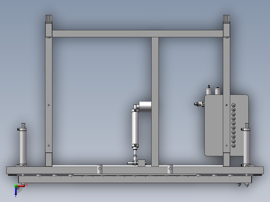 CNC控制玻璃折弯机床俯视图