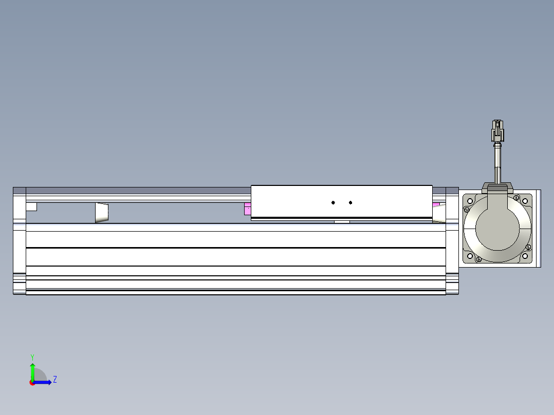 东锦同步带传动-直线滑台模组DH210B-L150-S150-BL-P750W-C3左视图