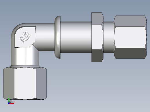 卡套式工业通用硬管接头EO_Bulkhead_elbow_WSV08ZSCF前视缩略图