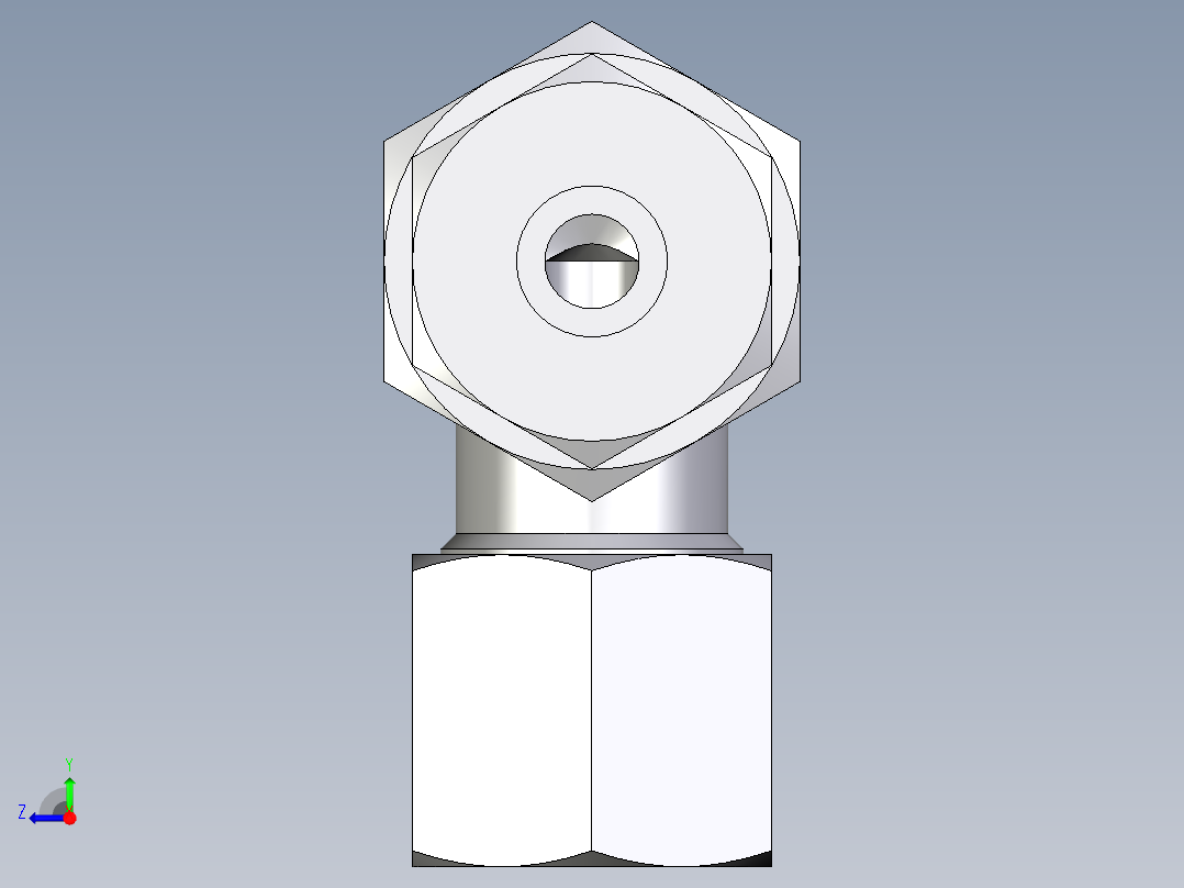 卡套式工业通用硬管接头EO_Bulkhead_elbow_WSV08ZSCF右视图