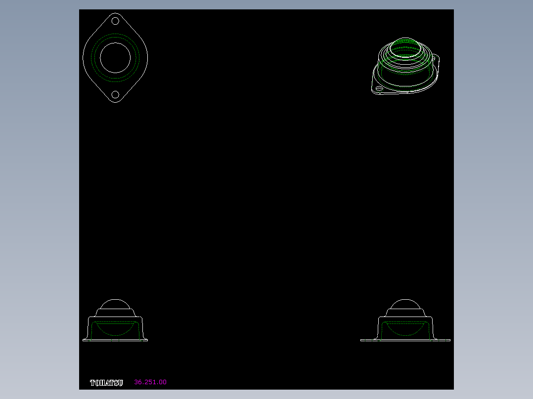 萬向滾珠36-2D多系列多零件图纸模型