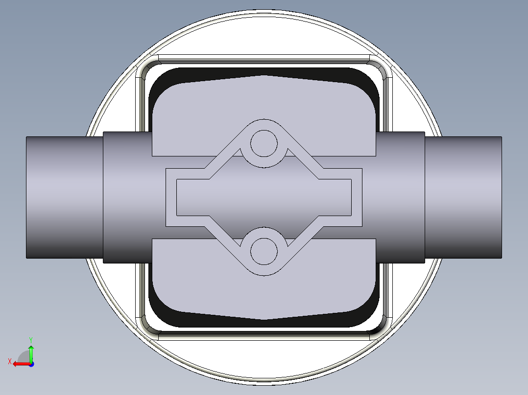 1DKMDVCP NC 气动隔膜阀，常闭，与男性的两端，公制系列PVC-U后视图