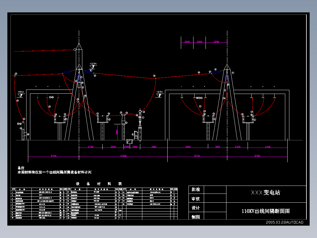 110KV出线断面图