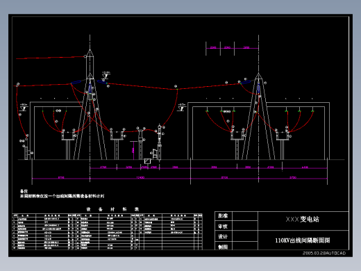 110KV出线断面图