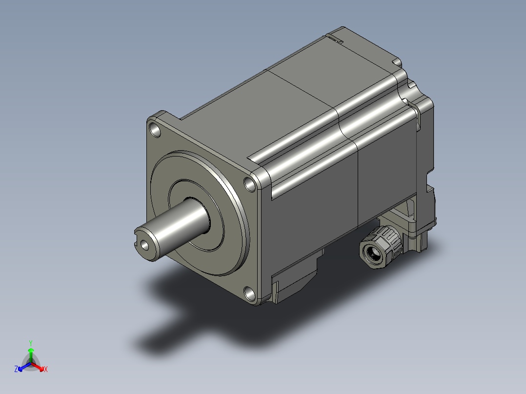 低压伺服电机MF5H-60CM30BZ1-502正等轴测图