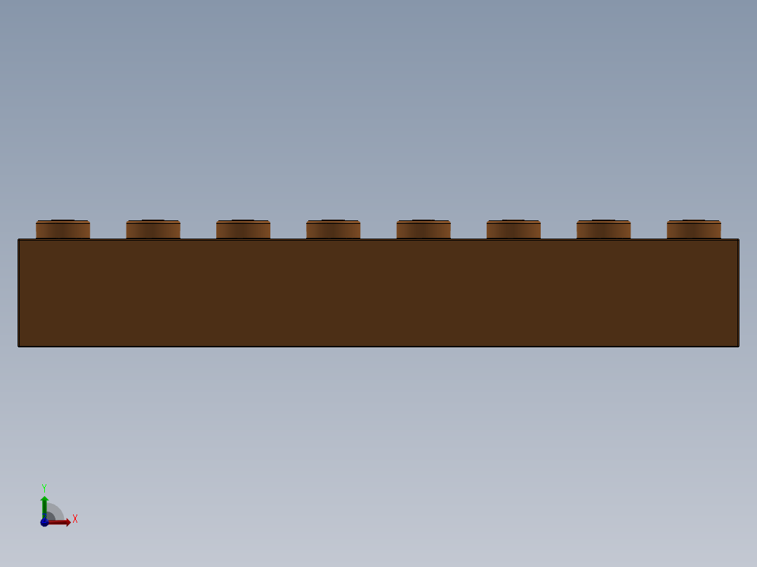 乐高套装 4421基本积木-4118826 - 3007 Bright Orange Brick 2 x 8.SLDPRT前视图