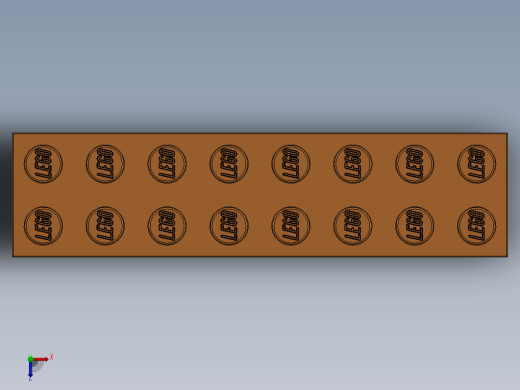 乐高套装 4421基本积木-4118826 - 3007 Bright Orange Brick 2 x 8.SLDPRT俯视缩略图