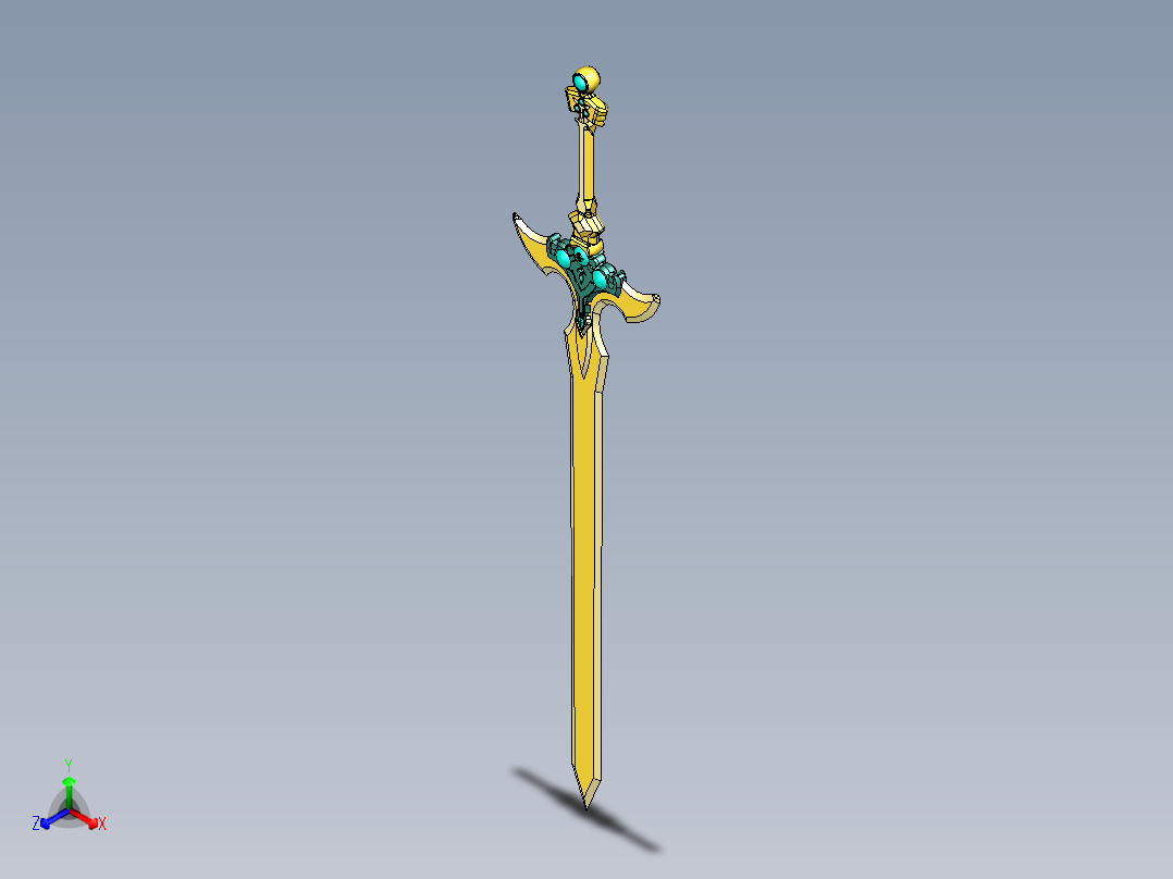 剑、宝剑(137)正等轴测图