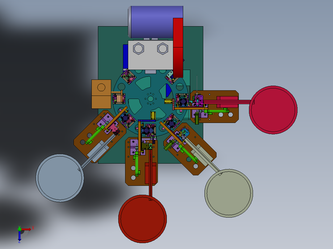 分割器转盘非标自动化组装设备sw16可编辑俯视图