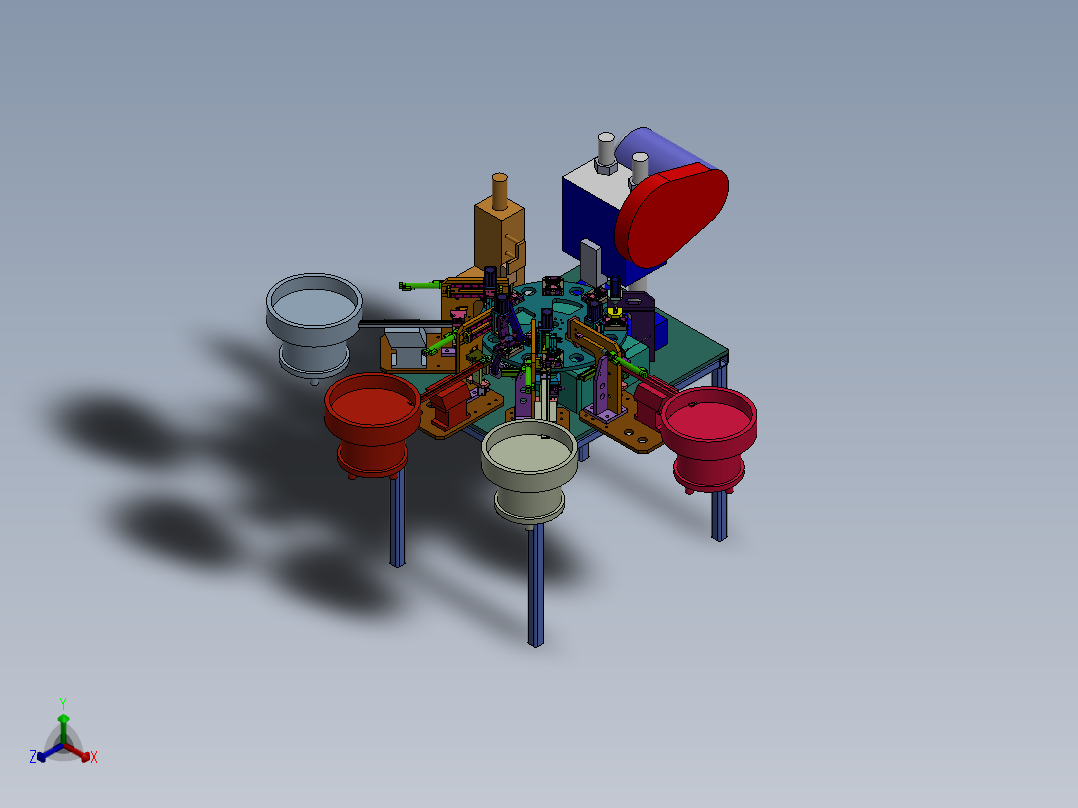 分割器转盘非标自动化组装设备sw16可编辑正等轴测图