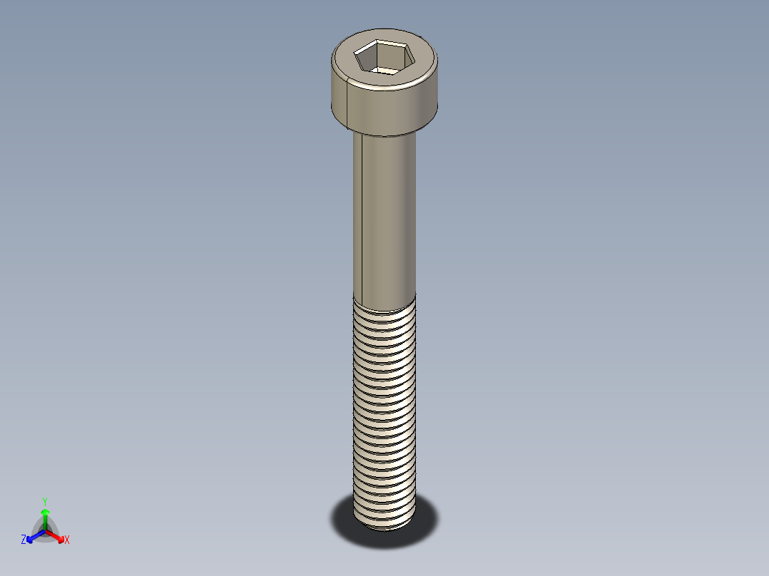 Screw_DIN_912_M5x40_A2.STEP公制内六角螺钉主视图