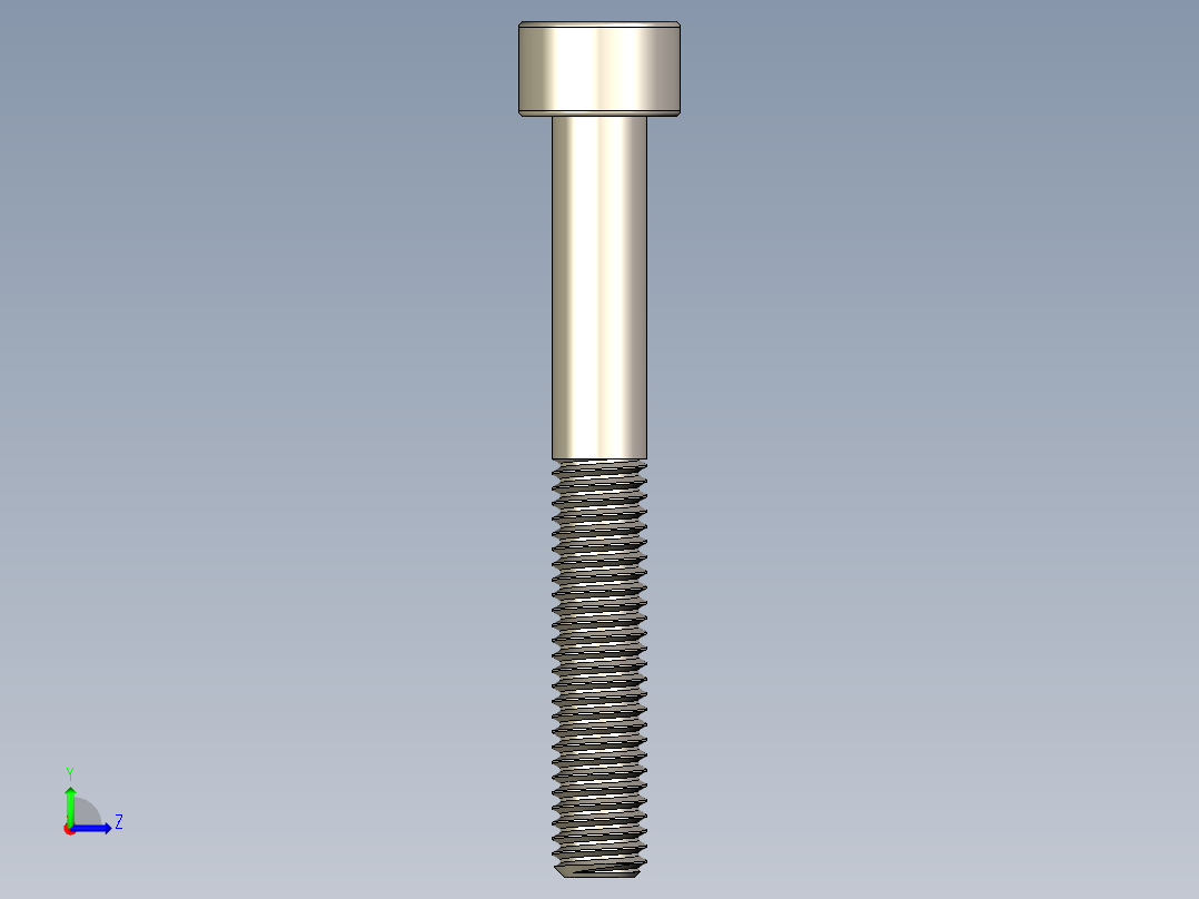 Screw_DIN_912_M5x40_A2.STEP公制内六角螺钉左视图