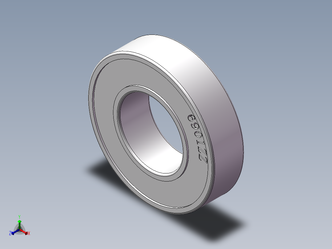 国产单列深沟球轴承 NSK 6901ZZ正等轴测图