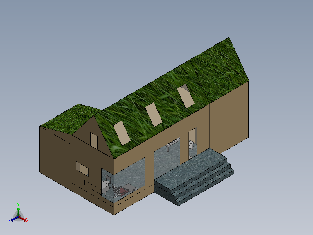 房子、建筑(204)正等轴测图