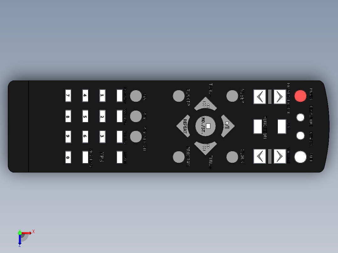 遥控器、遥控板(10)俯视图