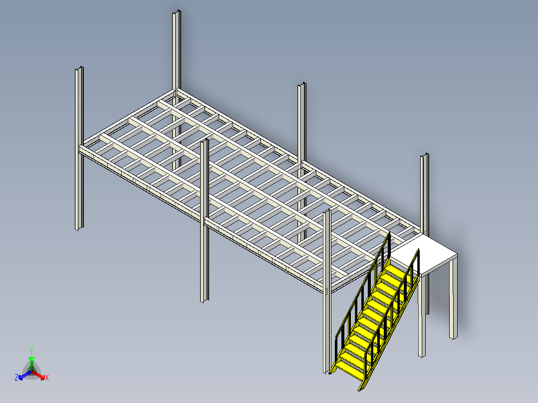 钢平台正等轴测图