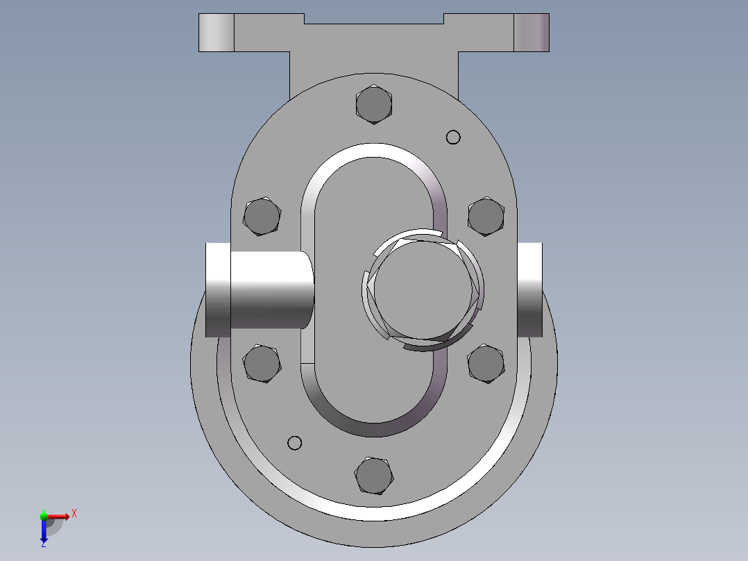 齿轮油泵俯视图